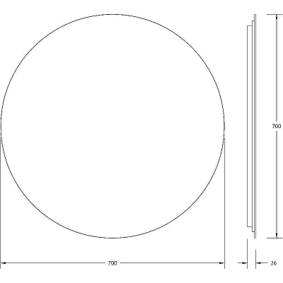 Зеркало Defesto Opti 70x70 DF 2844 с подсветкой 18W-4500К/Без выключателя/Нейтральный белый свет