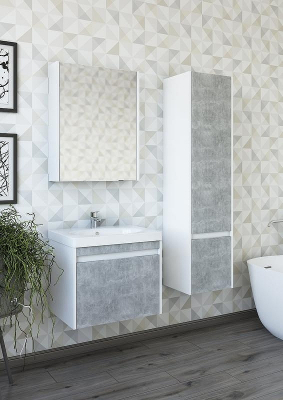 Зеркальный шкаф Sanflor Калипсо 60 С03876 Белый Ателье светлый