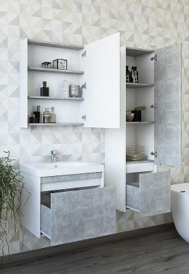 Зеркальный шкаф Sanflor Калипсо 60 С03876 Белый Ателье светлый