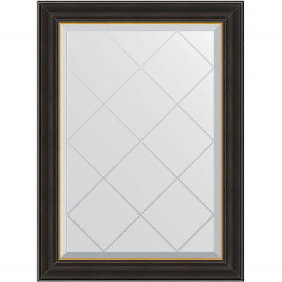 Зеркало Evoform Exclusive-G 86х64 BY 4531 с гравировкой в багетной раме - Черное дерево с золотом 71