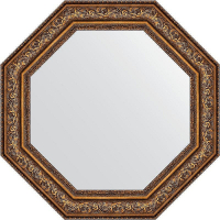 Зеркало Evoform Octagon 81х81 BY 3858 в багетной раме - Виньетка состаренная бронза 109, купить, цена, заказать, магазин, доставка, скидка, промокод, купить, цена, заказать, магазин, доставка, скидка, промокод