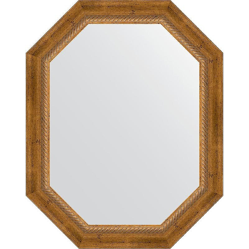 Зеркало Evoform Octagon 58x73 BY 7114 в багетной раме - Состаренная бронза с плетением 70, купить, цена, заказать, магазин, доставка, скидка, промокод, купить, цена, заказать, магазин, доставка, скидка, промокод