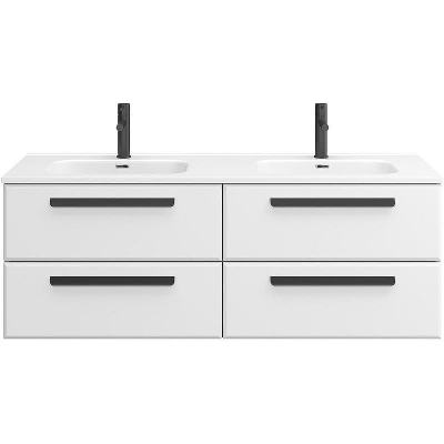 Тумба под раковину Cezares Eco-Cer-N 140 ECO-CER-N-1400-4C-SO-2-BL подвесная Bianco Lucido без ручек