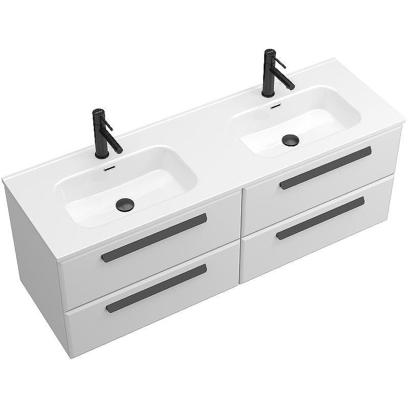 Тумба под раковину Cezares Eco-Cer-N 140 ECO-CER-N-1400-4C-SO-2-BL подвесная Bianco Lucido без ручек, купить, цена, заказать, магазин, доставка, скидка, промокод, купить, цена, заказать, магазин, доставка, скидка, промокод