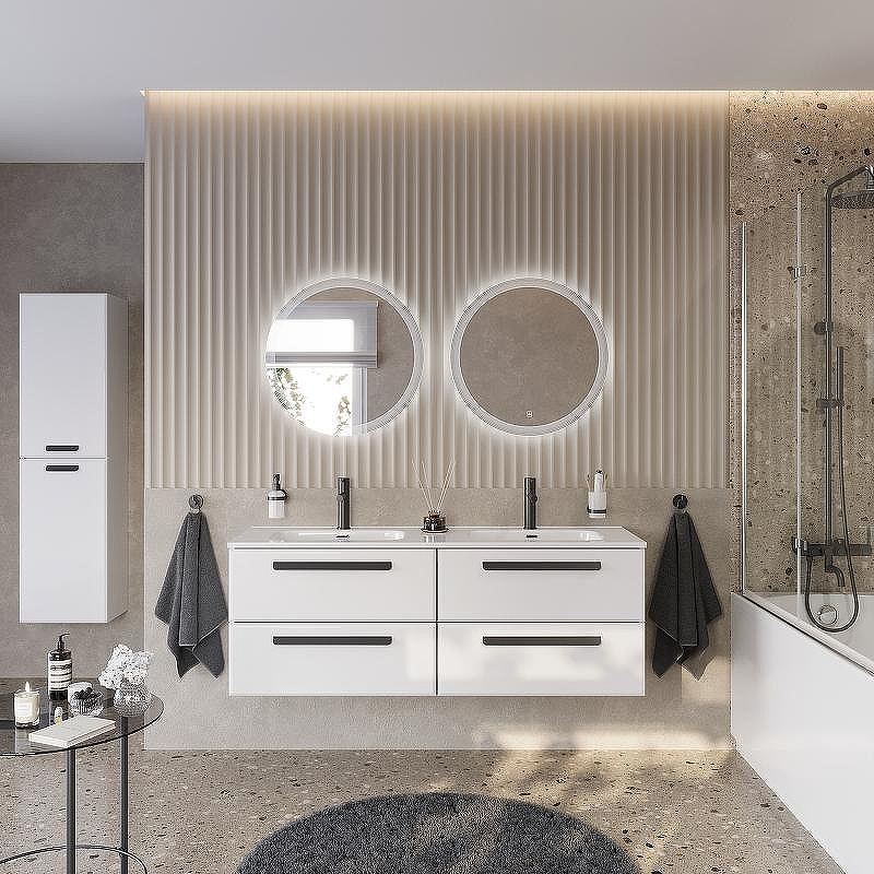 Тумба под раковину Cezares Eco-Cer-N 140 ECO-CER-N-1400-4C-SO-2-BL подвесная Bianco Lucido без ручек, купить, цена, заказать, магазин, доставка, скидка, промокод, купить, цена, заказать, магазин, доставка, скидка, промокод