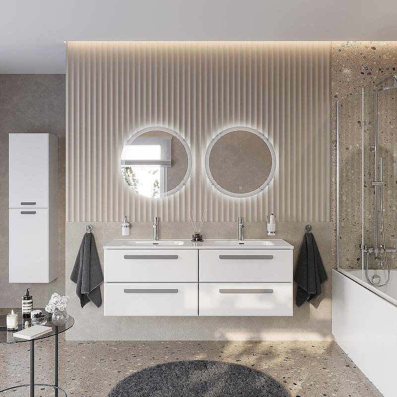 Тумба под раковину Cezares Eco-Cer-N 140 ECO-CER-N-1400-4C-SO-2-BL подвесная Bianco Lucido без ручек, купить, цена, заказать, магазин, доставка, скидка, промокод, купить, цена, заказать, магазин, доставка, скидка, промокод