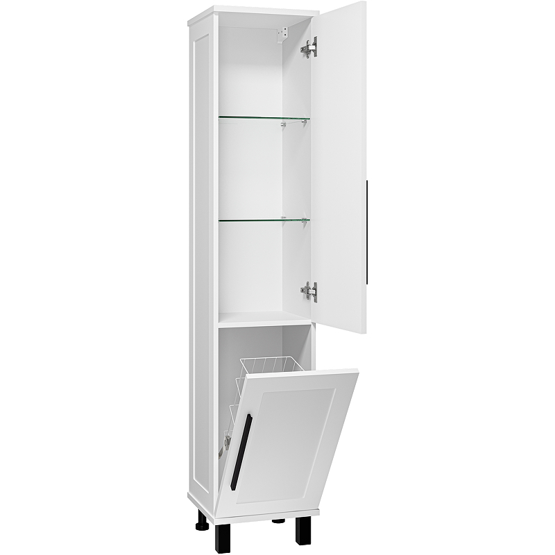 Шкаф пенал Misty Модерн 35 R П-Мод05035-011П с бельевой корзиной Белый матовый, купить, цена, заказать, магазин, доставка, скидка, промокод, купить, цена, заказать, магазин, доставка, скидка, промокод