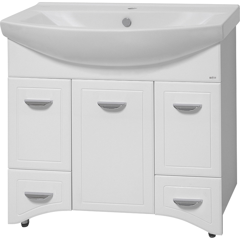 Тумба с раковиной Misty Дрея 85 СО000001500 с бельевой корзиной Белая, купить, цена, заказать, магазин, доставка, скидка, промокод, купить, цена, заказать, магазин, доставка, скидка, промокод