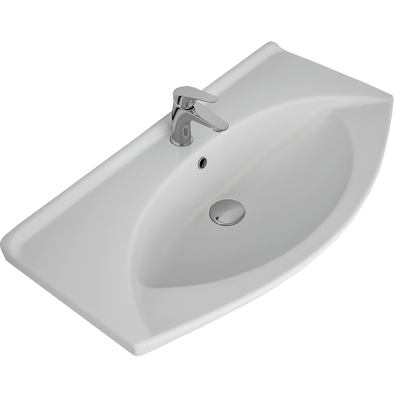 Тумба с раковиной Misty Дрея 85 СО000001500 с бельевой корзиной Белая, купить, цена, заказать, магазин, доставка, скидка, промокод, купить, цена, заказать, магазин, доставка, скидка, промокод