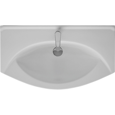 Тумба с раковиной Misty Дрея 85 СО000001500 с бельевой корзиной Белая