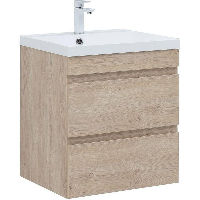 Тумба под раковину Aquanet Нота New 58 334197 подвесная Дуб светлый