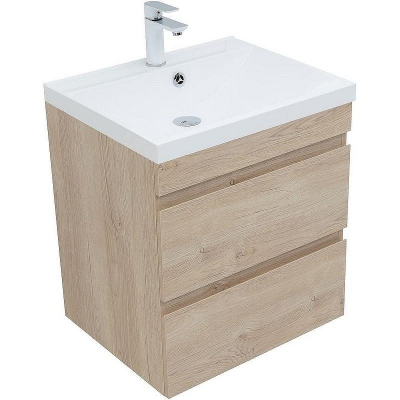 Тумба под раковину Aquanet Нота New 58 334197 подвесная Дуб светлый