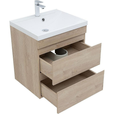 Тумба под раковину Aquanet Нота New 58 334197 подвесная Дуб светлый