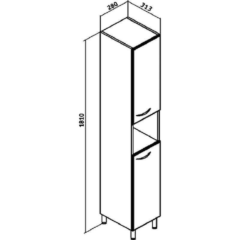 Шкаф пенал Runo Эконом 28 00000000618 Белый, купить, цена, заказать, магазин, доставка, скидка, промокод, купить, цена, заказать, магазин, доставка, скидка, промокод