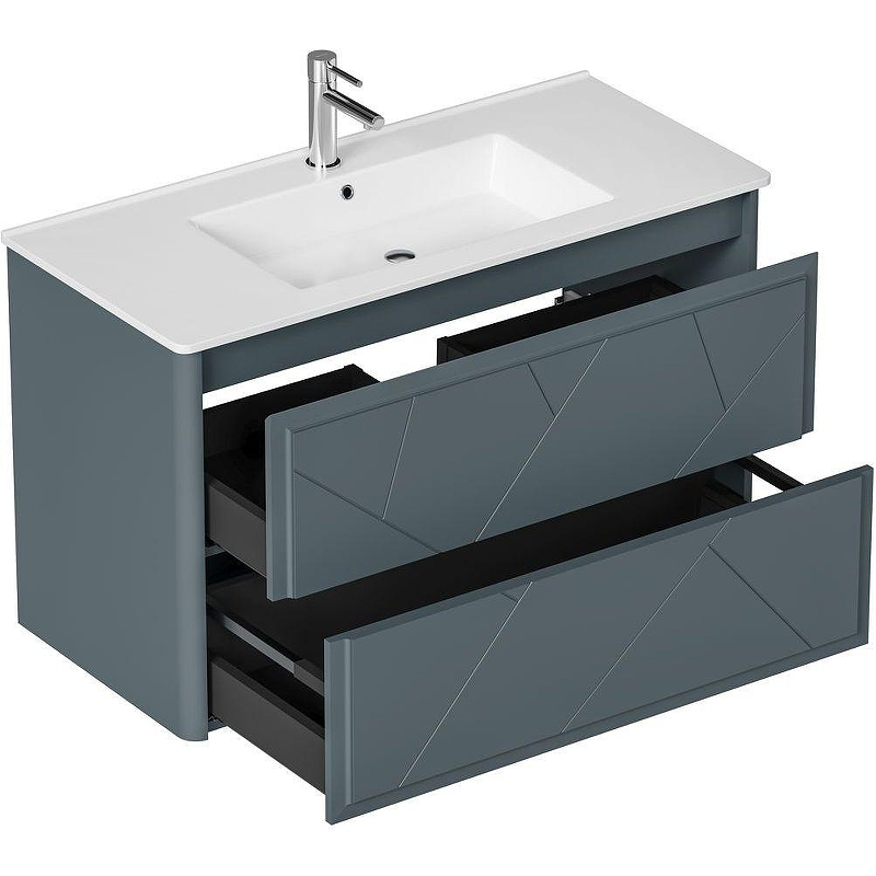 Тумба под раковину Allen Brau Paris 100 1.360002.BGM подвесная Синяя матовая, купить, цена, заказать, магазин, доставка, скидка, промокод, купить, цена, заказать, магазин, доставка, скидка, промокод