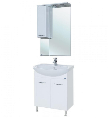 Зеркало со шкафом Bellezza Стелла 65 R 4616010001010 с подсветкой Белое