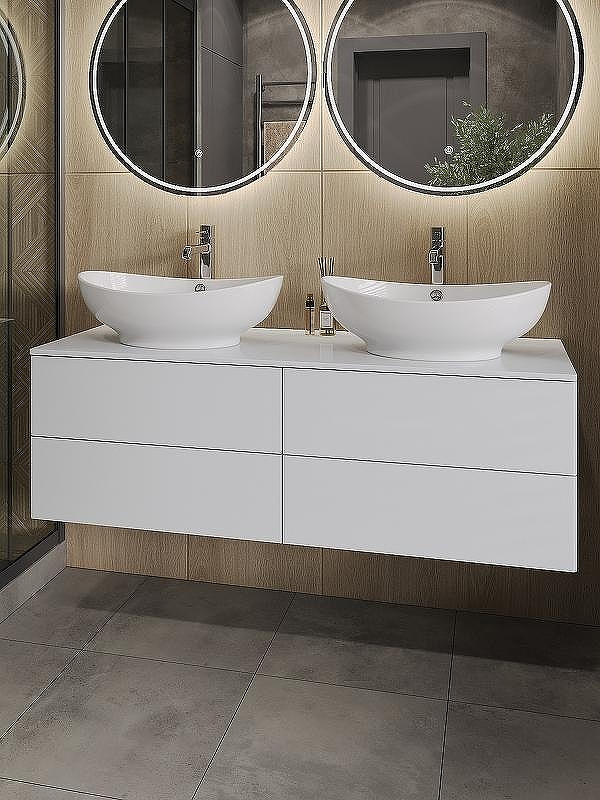 Тумба под раковину Orange Otto Ot-130TuMDF подвесная Белый глянцевый, купить, цена, заказать, магазин, доставка, скидка, промокод, купить, цена, заказать, магазин, доставка, скидка, промокод