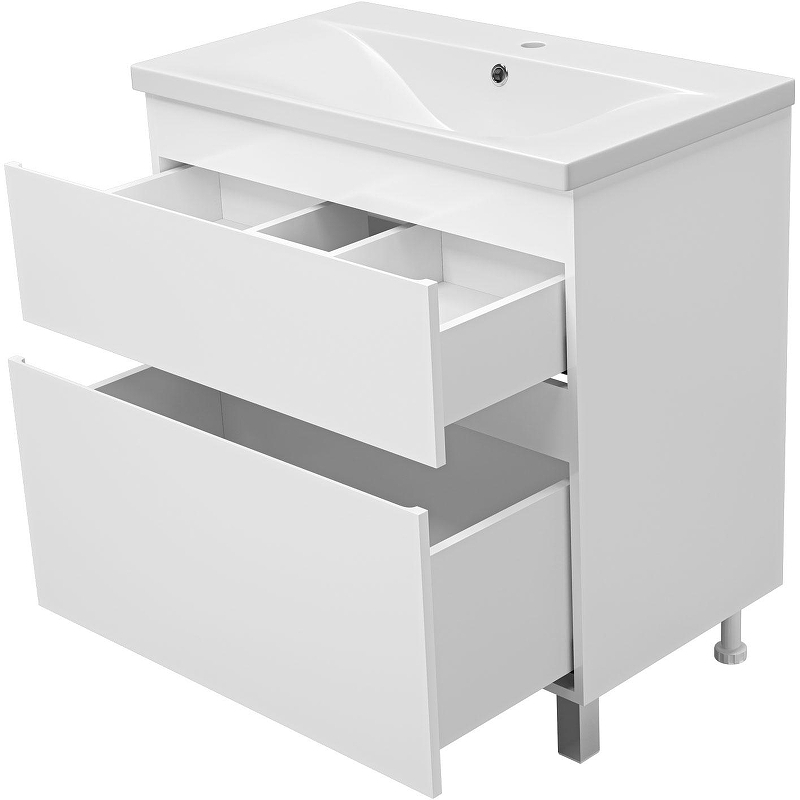 Тумба с раковиной Misty Лаки 80 УТ000024249 Белая, купить, цена, заказать, магазин, доставка, скидка, промокод, купить, цена, заказать, магазин, доставка, скидка, промокод