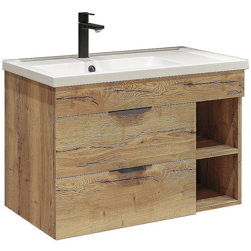 Тумба под раковину Grossman Форта 80 108004 подвесная Дуб галифакс, купить, цена, заказать, магазин, доставка, скидка, промокод, купить, цена, заказать, магазин, доставка, скидка, промокод