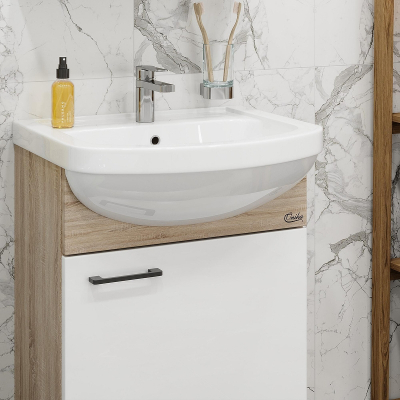 Тумба под раковину Onika Эко 52 R 105208 цвет Дуб сонома Белый