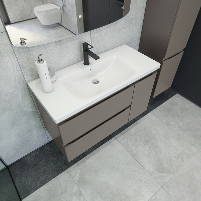 Тумба под раковину Caprigo Forte 100 36115R-SF025 подвесная цвет Айрон