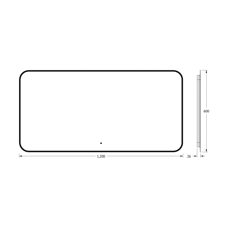 Зеркало Defesto Aura 120х60 DF 2978RH с подсветкой 34W-3000K/ИК - выключатель/Теплый белый свет/Черная рама, купить, цена, заказать, магазин, доставка, скидка, промокод, купить, цена, заказать, магазин, доставка, скидка, промокод