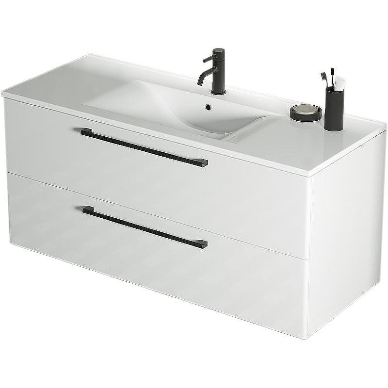 Тумба с раковиной SanVit Сити 100 ksity100 в цвете Ral подвесная Белая глянцевая, купить, цена, заказать, магазин, доставка, скидка, промокод, купить, цена, заказать, магазин, доставка, скидка, промокод