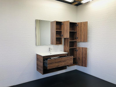 Шкаф пенал Comforty Бордо 40 00-00007266 подвесной Дуб темно-коричневый