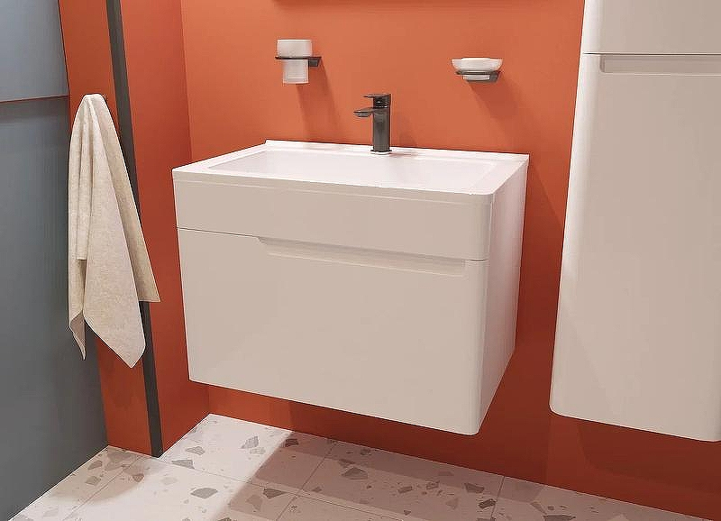 Тумба с раковиной Эстет Kare Luxe 70 ФР-00007080 подвесная Белая, купить, цена, заказать, магазин, доставка, скидка, промокод, купить, цена, заказать, магазин, доставка, скидка, промокод