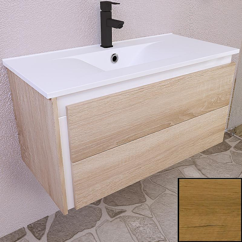 Тумба с раковиной SanVit Линк 90 klink090 с фактурой под дерево подвесная Ланселот, купить, цена, заказать, магазин, доставка, скидка, промокод, купить, цена, заказать, магазин, доставка, скидка, промокод