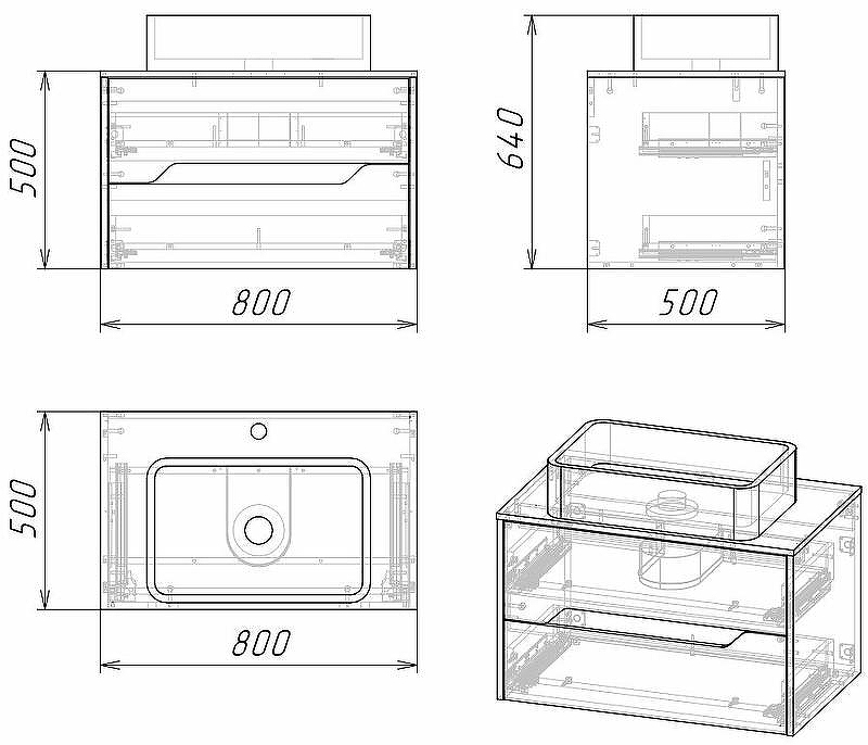 Тумба под раковину Grossman Лайф 80 108015 подвесная Винтажное дерево темное Графит, купить, цена, заказать, магазин, доставка, скидка, промокод, купить, цена, заказать, магазин, доставка, скидка, промокод