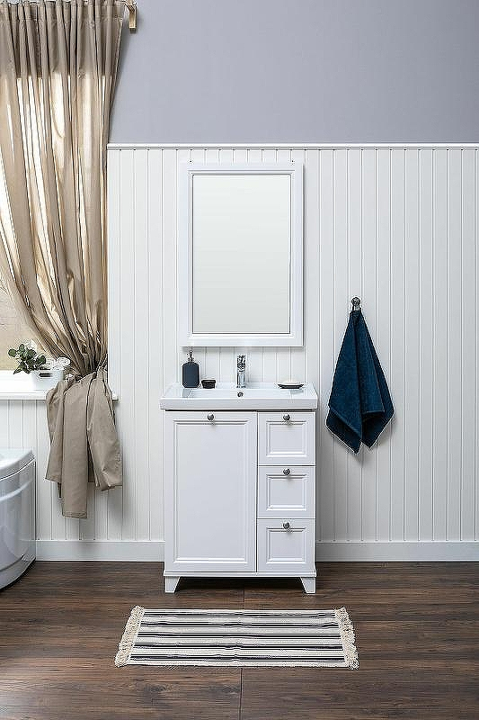 Тумба под раковину Aquanet Амели 70 261988 Белая матовая, купить, цена, заказать, магазин, доставка, скидка, промокод, купить, цена, заказать, магазин, доставка, скидка, промокод