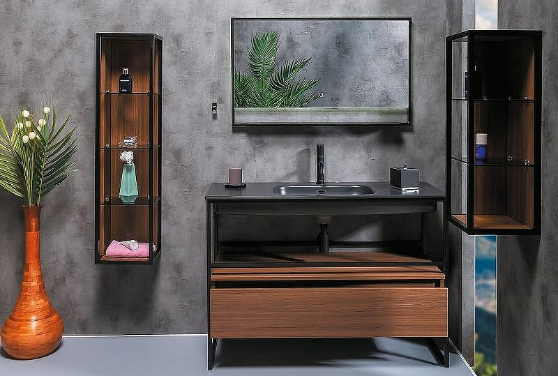 Шкаф пенал Boheme Armadi Art Loft 30 896-D подвесной Dark wood, купить, цена, заказать, магазин, доставка, скидка, промокод, купить, цена, заказать, магазин, доставка, скидка, промокод