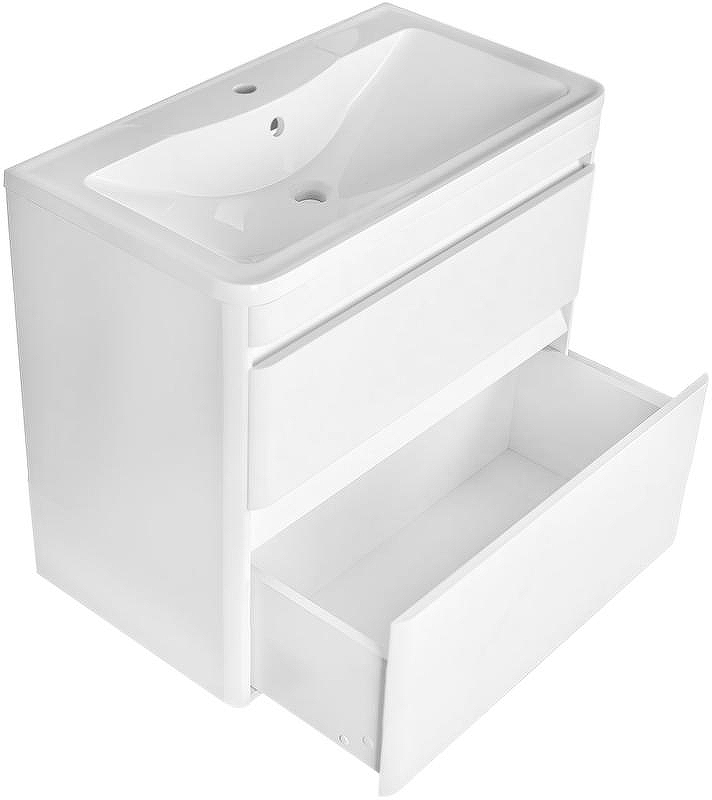 Тумба под раковину Style Line Атлантика Люкс Plus 80 СС-00000691 подвесная Белая, купить, цена, заказать, магазин, доставка, скидка, промокод, купить, цена, заказать, магазин, доставка, скидка, промокод