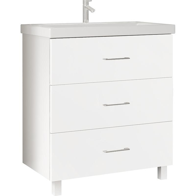 Тумба под раковину Marka One Mix 60Н с ручками Белая глянцевая, купить, цена, заказать, магазин, доставка, скидка, промокод, купить, цена, заказать, магазин, доставка, скидка, промокод