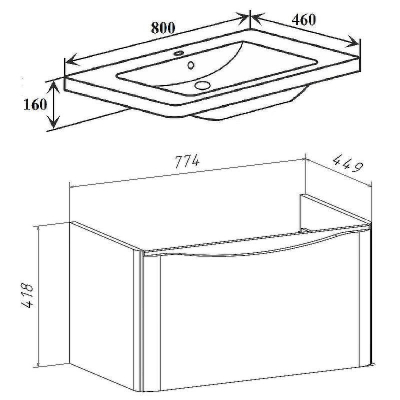 Тумба под раковину Runo Тоскана 80 00-00001417 Темное дерево