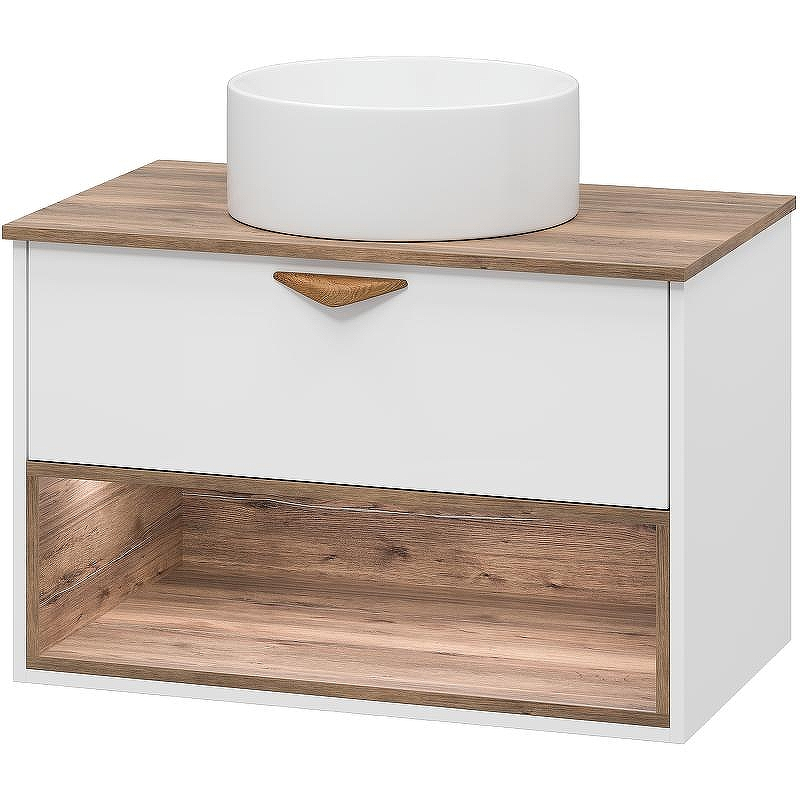 Тумба под раковину Brevita Bergen 80 BER-07080-19-01-1Я подвесная Белая матовая Дуб Галифакс олово, купить, цена, заказать, магазин, доставка, скидка, промокод, купить, цена, заказать, магазин, доставка, скидка, промокод