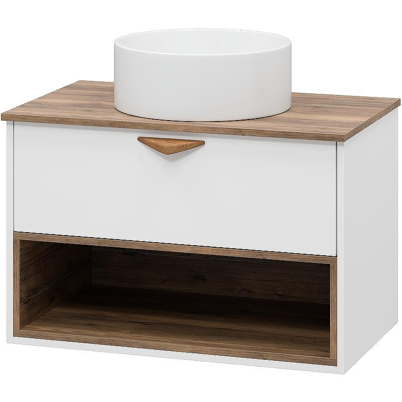 Тумба под раковину Brevita Bergen 80 BER-07080-19-01-1Я подвесная Белая матовая Дуб Галифакс олово, купить, цена, заказать, магазин, доставка, скидка, промокод, купить, цена, заказать, магазин, доставка, скидка, промокод