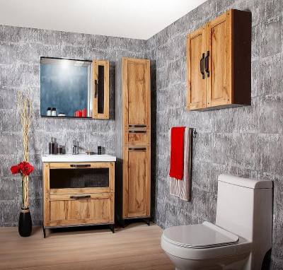 Зеркало Бриклаер Лофт 60 4627125413339 с подсветкой Метрополитен грей с клавишным выключателем