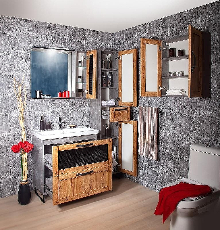 Зеркало Бриклаер Лофт 60 4627125413339 с подсветкой Метрополитен грей с клавишным выключателем, купить, цена, заказать, магазин, доставка, скидка, промокод, купить, цена, заказать, магазин, доставка, скидка, промокод