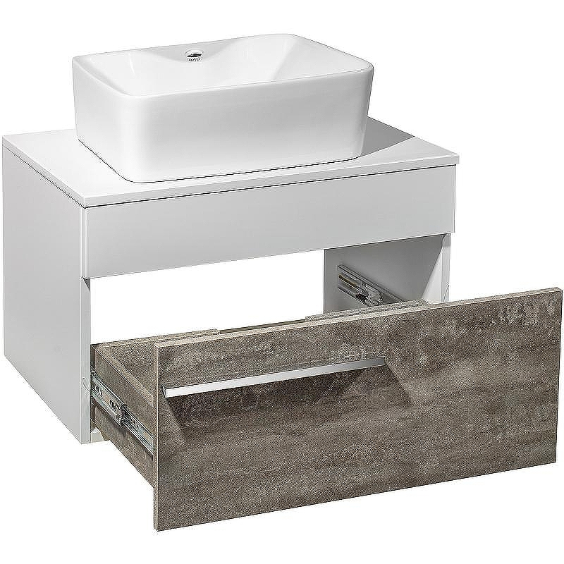 Тумба под раковину Runo Вудлайн 65 00-00001341 подвесная Белая Железный камень, купить, цена, заказать, магазин, доставка, скидка, промокод, купить, цена, заказать, магазин, доставка, скидка, промокод