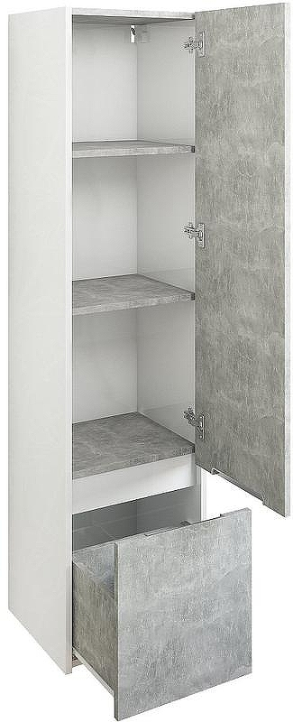 Шкаф пенал Sanflor Калипсо 38 R С03878 подвесной Белый Ателье светлый, купить, цена, заказать, магазин, доставка, скидка, промокод, купить, цена, заказать, магазин, доставка, скидка, промокод