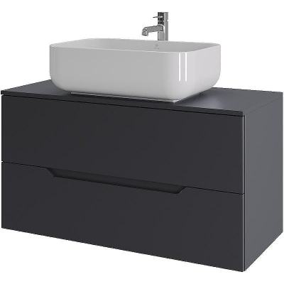 Тумба с раковиной Orange Line 100 Li-100TugMDF+B03-600W подвесная Графит матовый