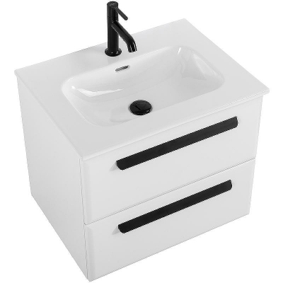 Тумба под раковину Cezares Eco-Cer-N 60 ECO-CER-N-600-2C-SO-BL подвесная Bianco Lucido без ручек