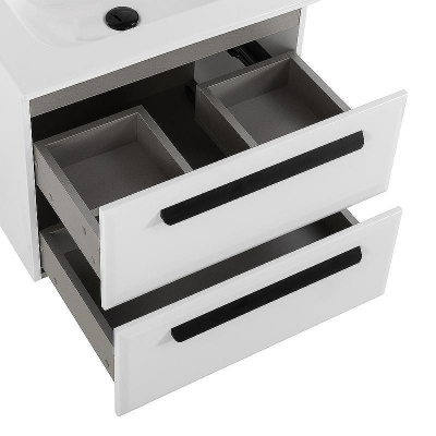 Тумба под раковину Cezares Eco-Cer-N 60 ECO-CER-N-600-2C-SO-BL подвесная Bianco Lucido без ручек