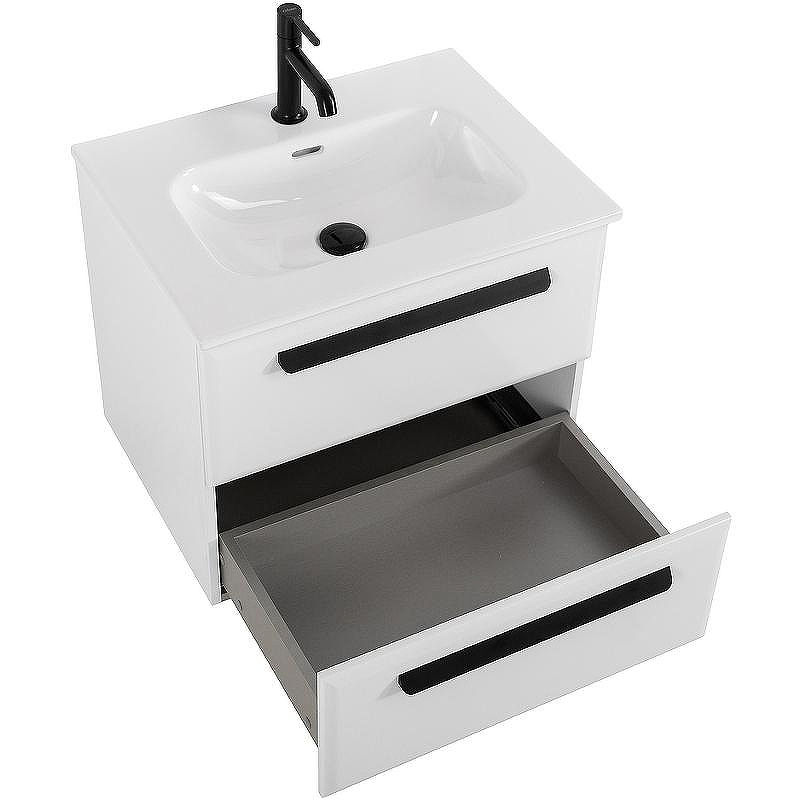 Тумба под раковину Cezares Eco-Cer-N 60 ECO-CER-N-600-2C-SO-BL подвесная Bianco Lucido без ручек, купить, цена, заказать, магазин, доставка, скидка, промокод, купить, цена, заказать, магазин, доставка, скидка, промокод