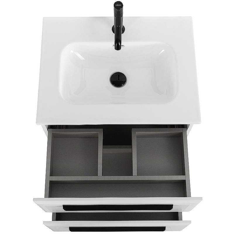 Тумба под раковину Cezares Eco-Cer-N 60 ECO-CER-N-600-2C-SO-BL подвесная Bianco Lucido без ручек, купить, цена, заказать, магазин, доставка, скидка, промокод, купить, цена, заказать, магазин, доставка, скидка, промокод