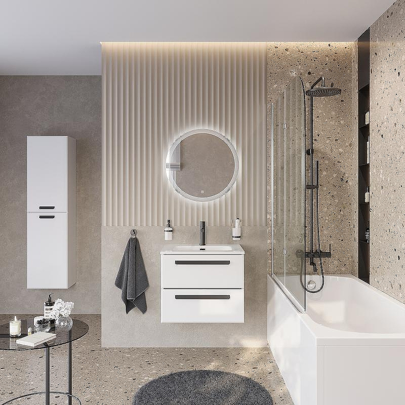 Тумба под раковину Cezares Eco-Cer-N 60 ECO-CER-N-600-2C-SO-BL подвесная Bianco Lucido без ручек, купить, цена, заказать, магазин, доставка, скидка, промокод, купить, цена, заказать, магазин, доставка, скидка, промокод