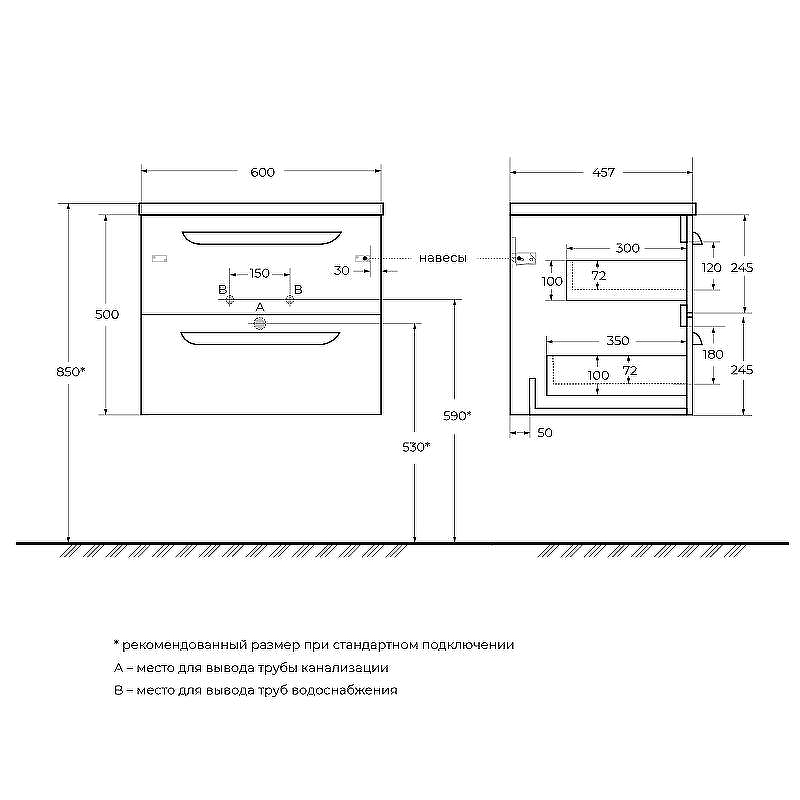 Тумба под раковину Cezares Eco-Cer-N 60 ECO-CER-N-600-2C-SO-BL подвесная Bianco Lucido без ручек, купить, цена, заказать, магазин, доставка, скидка, промокод, купить, цена, заказать, магазин, доставка, скидка, промокод