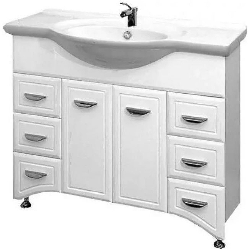 Тумба с раковиной Misty Дрея 105 СО000000611 Белая, купить, цена, заказать, магазин, доставка, скидка, промокод, купить, цена, заказать, магазин, доставка, скидка, промокод